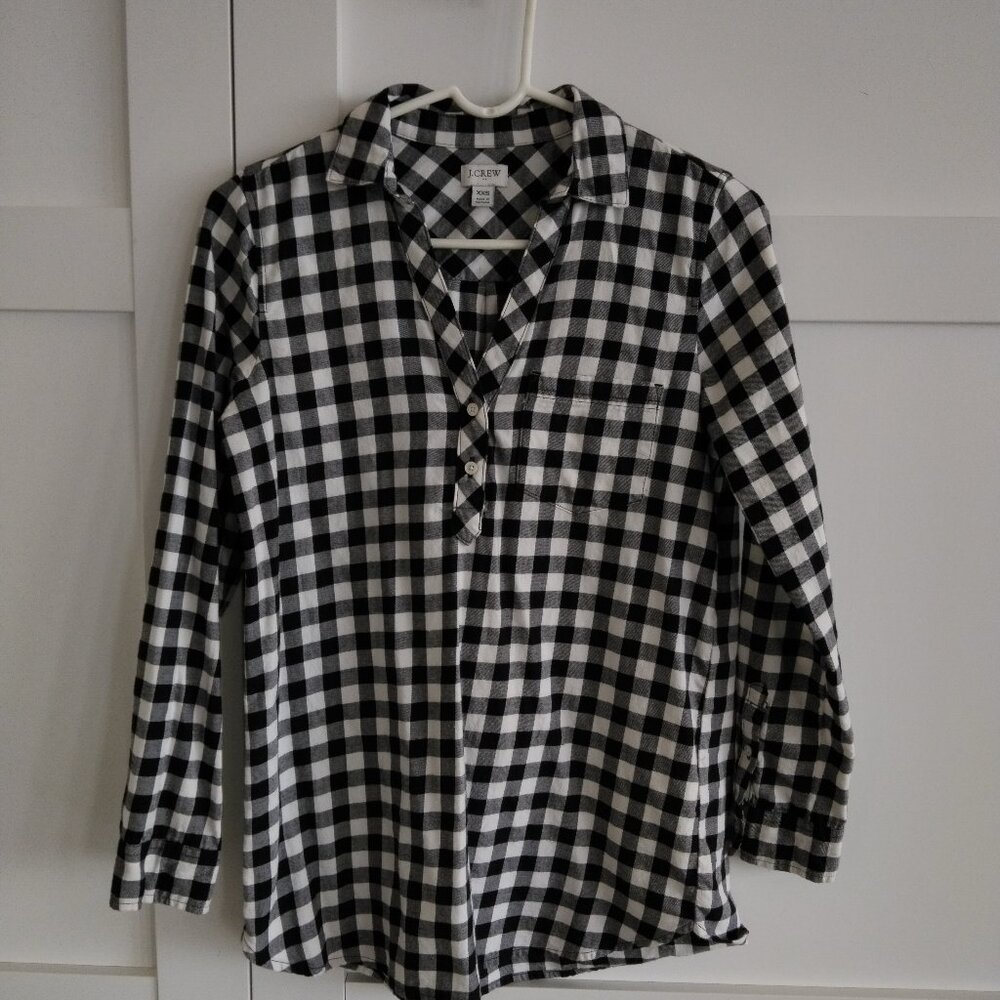 j crew flannel blouse